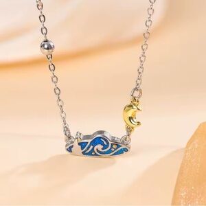 925 Sterling Silver Van Gogh Starry Night Inspired Pendant Necklace